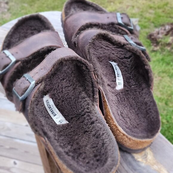 Birkenstock Arizona. Fur, sandals size 46(13)